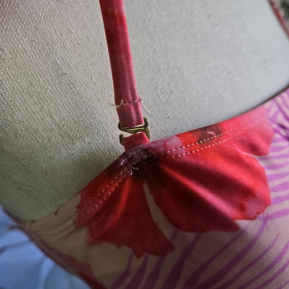 YMI | Bandeau Bikini in Purple Palms Print Sz M - Picture 8 of 16